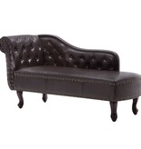 VidaXL Chaise longue kunstleer donkerbruin