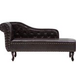 VidaXL Chaise longue kunstleer donkerbruin