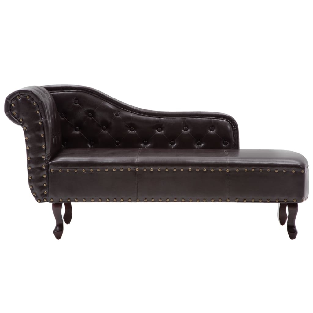 VidaXL Chaise longue kunstleer donkerbruin