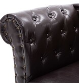 VidaXL Chaise longue kunstleer donkerbruin