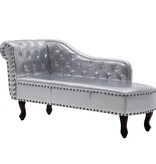 VidaXL Chaise longue kunstleer zilverkleurig