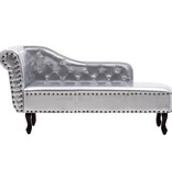 VidaXL Chaise longue kunstleer zilverkleurig