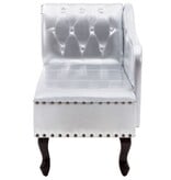 VidaXL Chaise longue kunstleer zilverkleurig