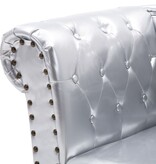 VidaXL Chaise longue kunstleer zilverkleurig