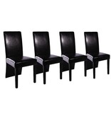 VidaXL Eetkamerstoelen 4 st kunstleer zwart