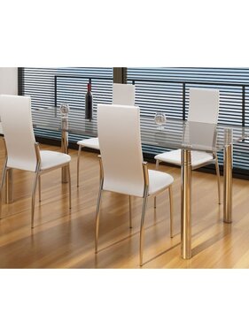 VidaXL Eetkamerstoelen 4 st kunstleer wit