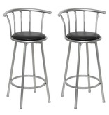 VidaXL Barstoelen 2 st kunstleer zwart