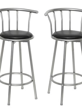 VidaXL Barstoelen 2 st kunstleer zwart