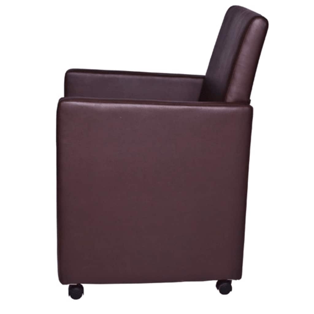 VidaXL Eetkamerstoelen 2 st kunstleer bruin