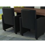 VidaXL Eetkamerstoelen 2 st kunstleer zwart