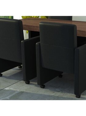 VidaXL Eetkamerstoelen 2 st kunstleer zwart