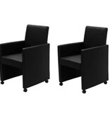 VidaXL Eetkamerstoelen 2 st kunstleer zwart