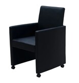 VidaXL Eetkamerstoelen 2 st kunstleer zwart