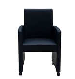 VidaXL Eetkamerstoelen 2 st kunstleer zwart