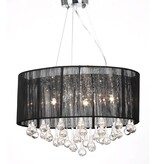 VidaXL Kroonlucht met 85 kristallen zwart