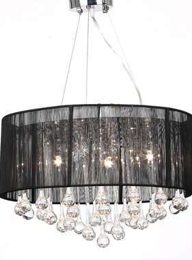 VidaXL Kroonlucht met 85 kristallen zwart
