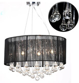 VidaXL Kroonlucht met 85 kristallen zwart