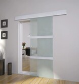 VidaXL Schuifdeur 178 cm glas en aluminium zilverkleurig