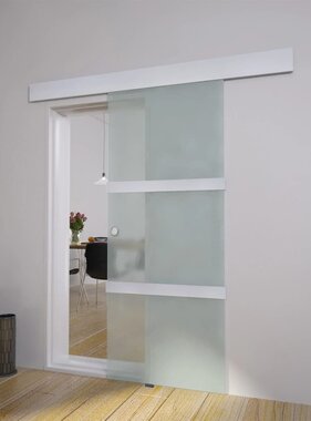 VidaXL Schuifdeur 178 cm glas en aluminium zilverkleurig