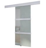 VidaXL Schuifdeur 178 cm glas en aluminium zilverkleurig