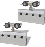 VidaXL Schuifdeur 178 cm glas en aluminium zilverkleurig