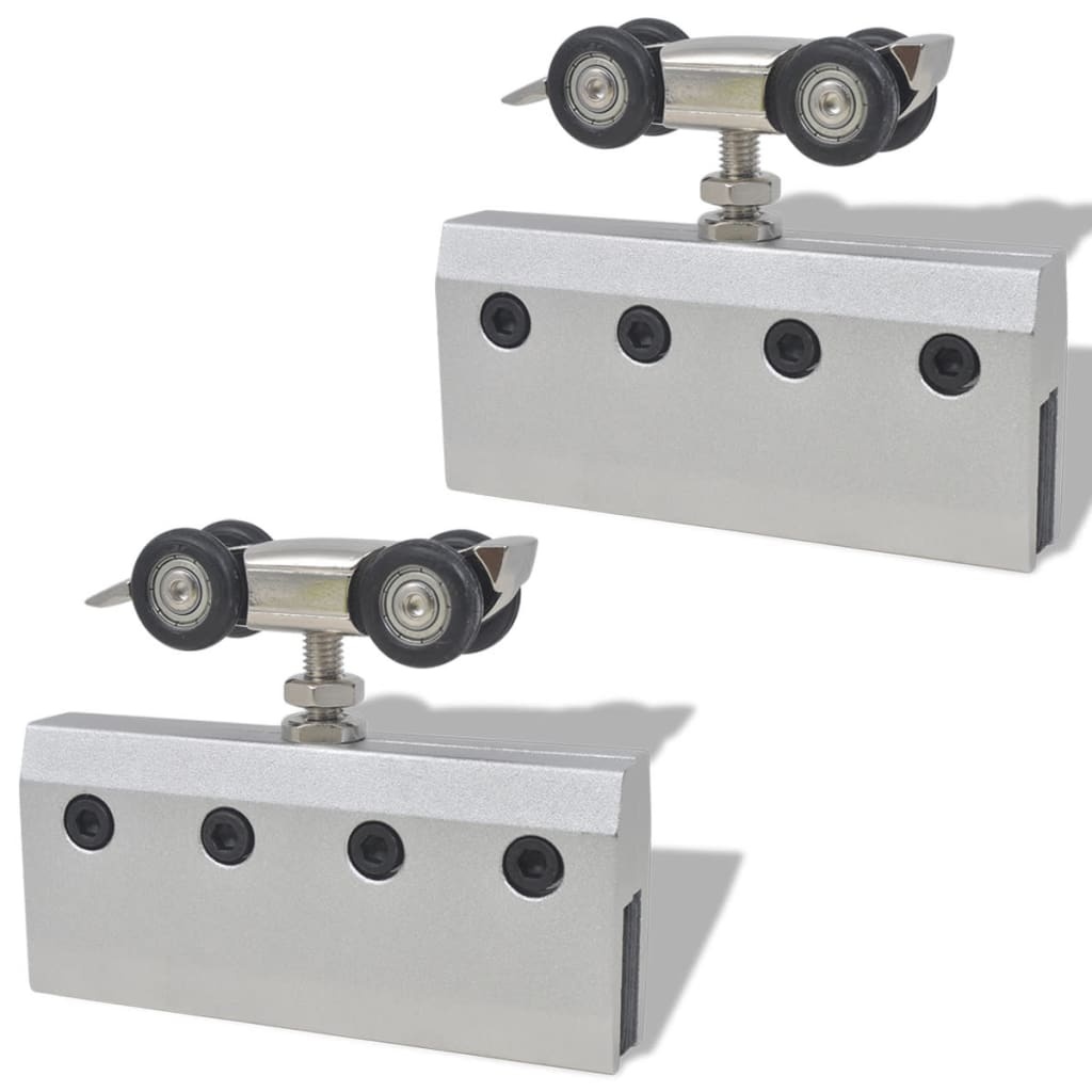 VidaXL Schuifdeur 178 cm glas en aluminium zilverkleurig