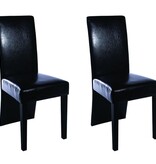 VidaXL Eetkamerstoelen 2 st kunstleer zwart