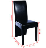 VidaXL Eetkamerstoelen 2 st kunstleer zwart