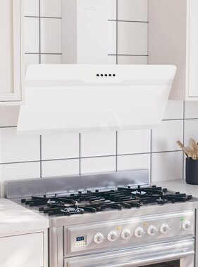 VidaXL Wandafzuigkap 90 cm staal en gehard glas wit