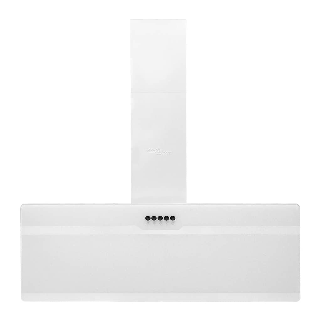 VidaXL Wandafzuigkap 90 cm staal en gehard glas wit