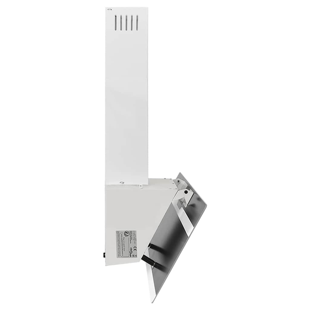 VidaXL Wandafzuigkap 90 cm staal en gehard glas wit