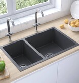 VidaXL Gootsteen roestvrij staal zwart