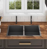 VidaXL Gootsteen handgemaakt roestvrij staal zwart