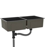 VidaXL Gootsteen handgemaakt roestvrij staal zwart