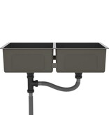 VidaXL Gootsteen handgemaakt roestvrij staal zwart