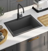 VidaXL Gootsteen handgemaakt roestvrij staal zwart