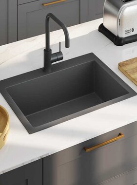 VidaXL Gootsteen handgemaakt roestvrij staal zwart