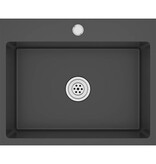 VidaXL Gootsteen handgemaakt roestvrij staal zwart