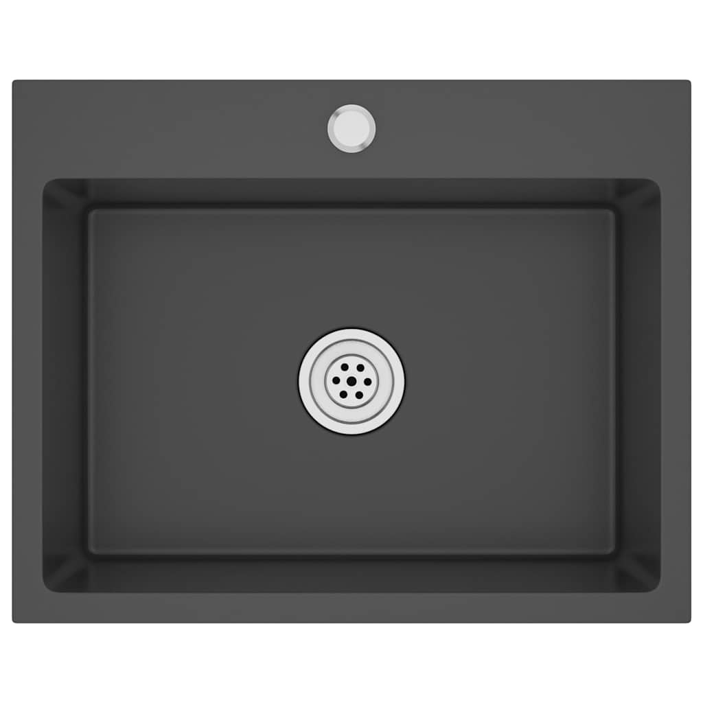 VidaXL Gootsteen handgemaakt roestvrij staal zwart