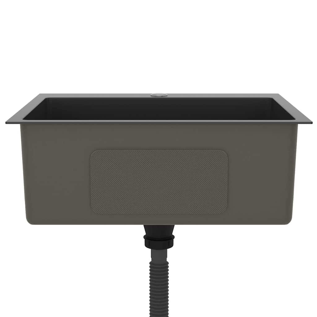 VidaXL Gootsteen handgemaakt roestvrij staal zwart