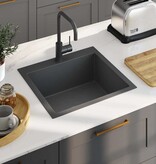 VidaXL Gootsteen handgemaakt roestvrij staal zwart