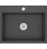 VidaXL Gootsteen handgemaakt roestvrij staal zwart