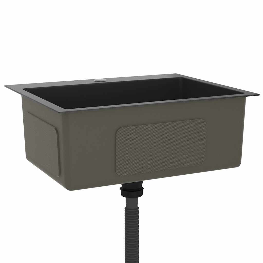 VidaXL Gootsteen handgemaakt roestvrij staal zwart