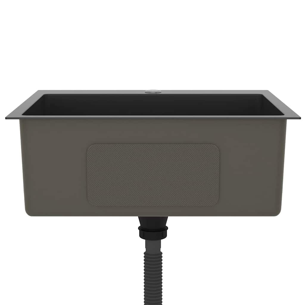 VidaXL Gootsteen handgemaakt roestvrij staal zwart