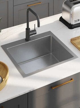 VidaXL Gootsteen handgemaakt roestvrij staal