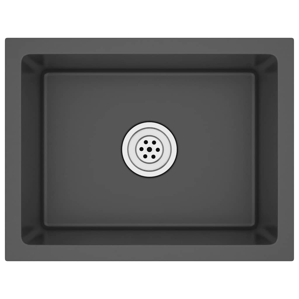 VidaXL Gootsteen handgemaakt roestvrij staal zwart