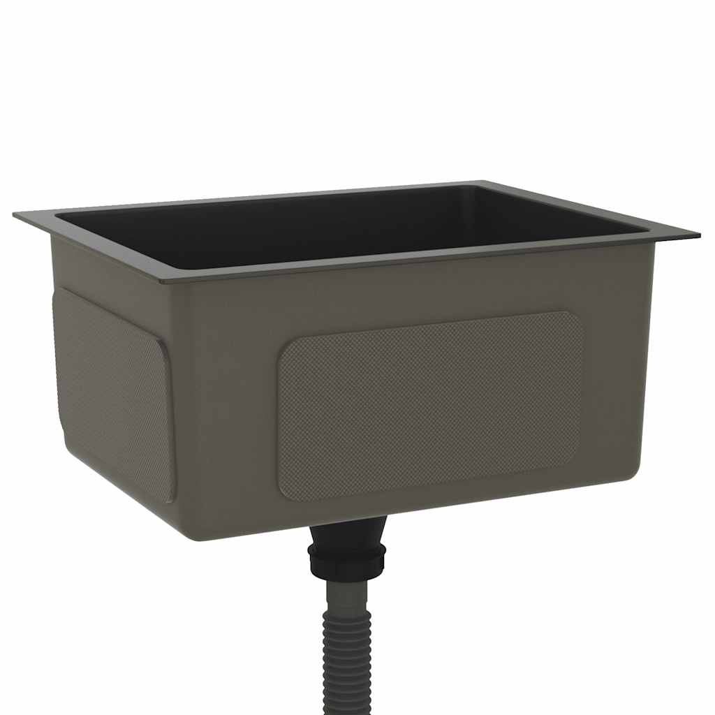 VidaXL Gootsteen handgemaakt roestvrij staal zwart