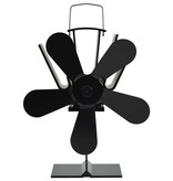 VidaXL Kachelventilator met 5 vinnen zwart
