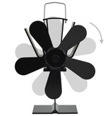 VidaXL Kachelventilator met 5 vinnen zwart