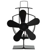 VidaXL Kachelventilator met 5 vinnen zwart